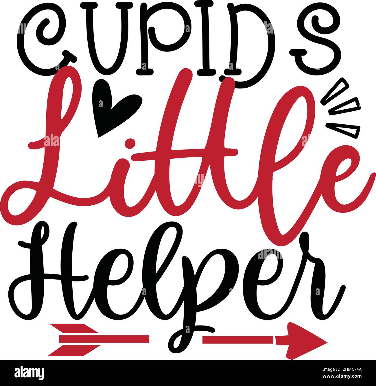 cupid est un petit aide valentines jour t chemise monogramme texte vecteur modèle Illustration de Vecteur