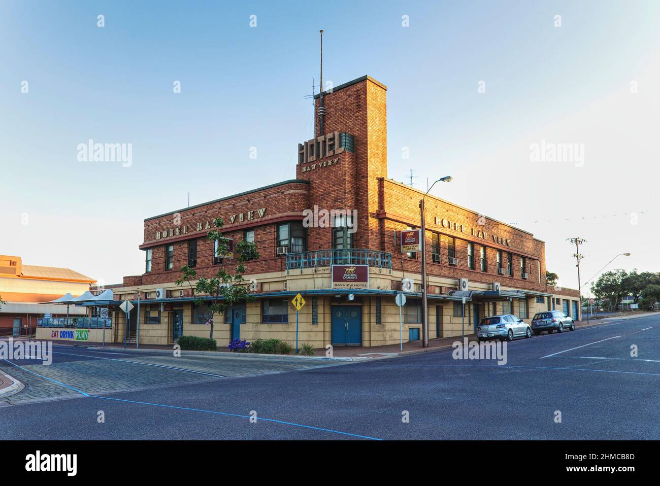 Hôtel historique de style art déco Bayview sur Forsyth Street Whyalla, Australie méridionale Banque D'Images