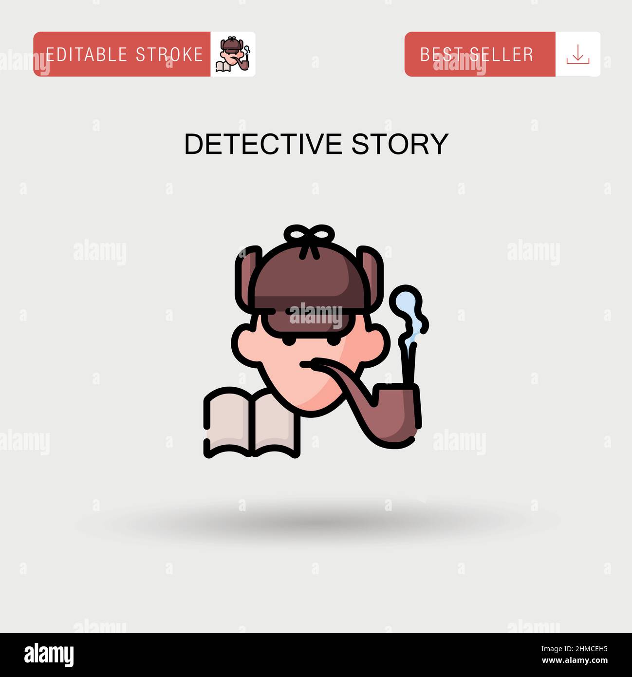 Icône de vecteur simple d'histoire de détective. Illustration de Vecteur