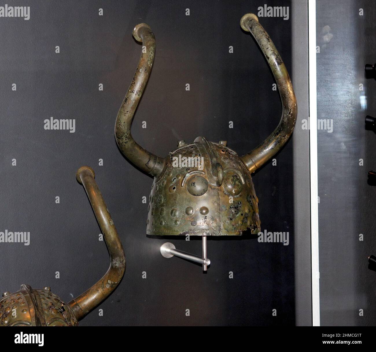 Casque d'un guerrier viking, Musée national du Danemark (Nationalmuseet) Banque D'Images