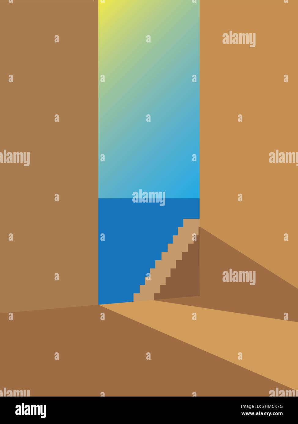 mur avec soleil raye la lumière et ombre l'arrière-plan de papier peint Illustration de Vecteur