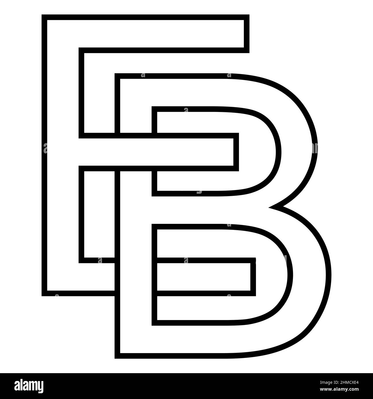 Logo signe eb ab icône nft eb entrelacé, lettres e b Illustration de Vecteur
