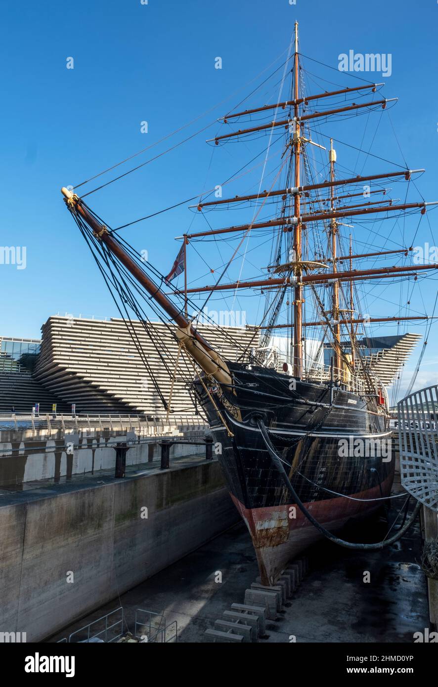 RRS Discovery, Discovery point, Dundee, Écosse. La découverte était le navire utilisé par le capitaine Scott lors de l'expédition nationale en Antarctique. Banque D'Images