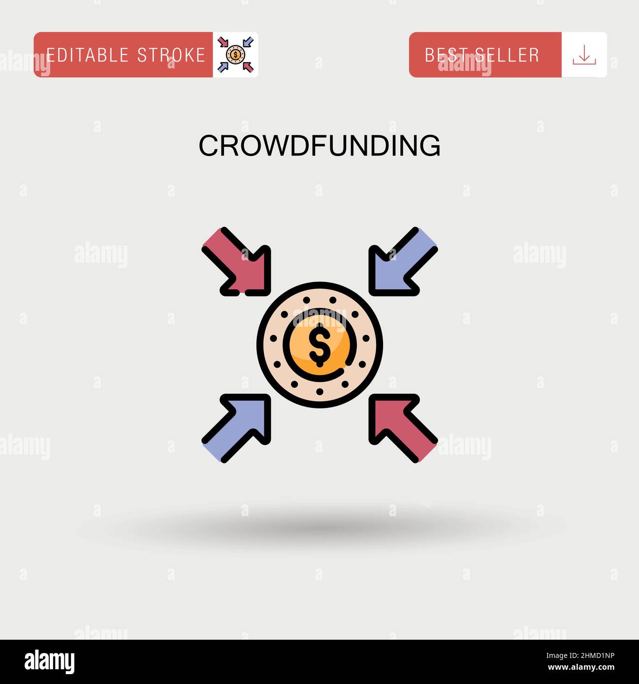Icône de vecteur simple de financement participatif. Illustration de Vecteur