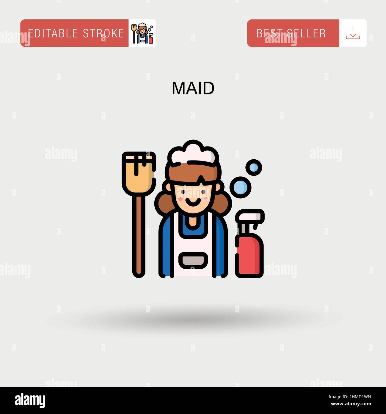 Icône de vecteur simple Maid. Illustration de Vecteur