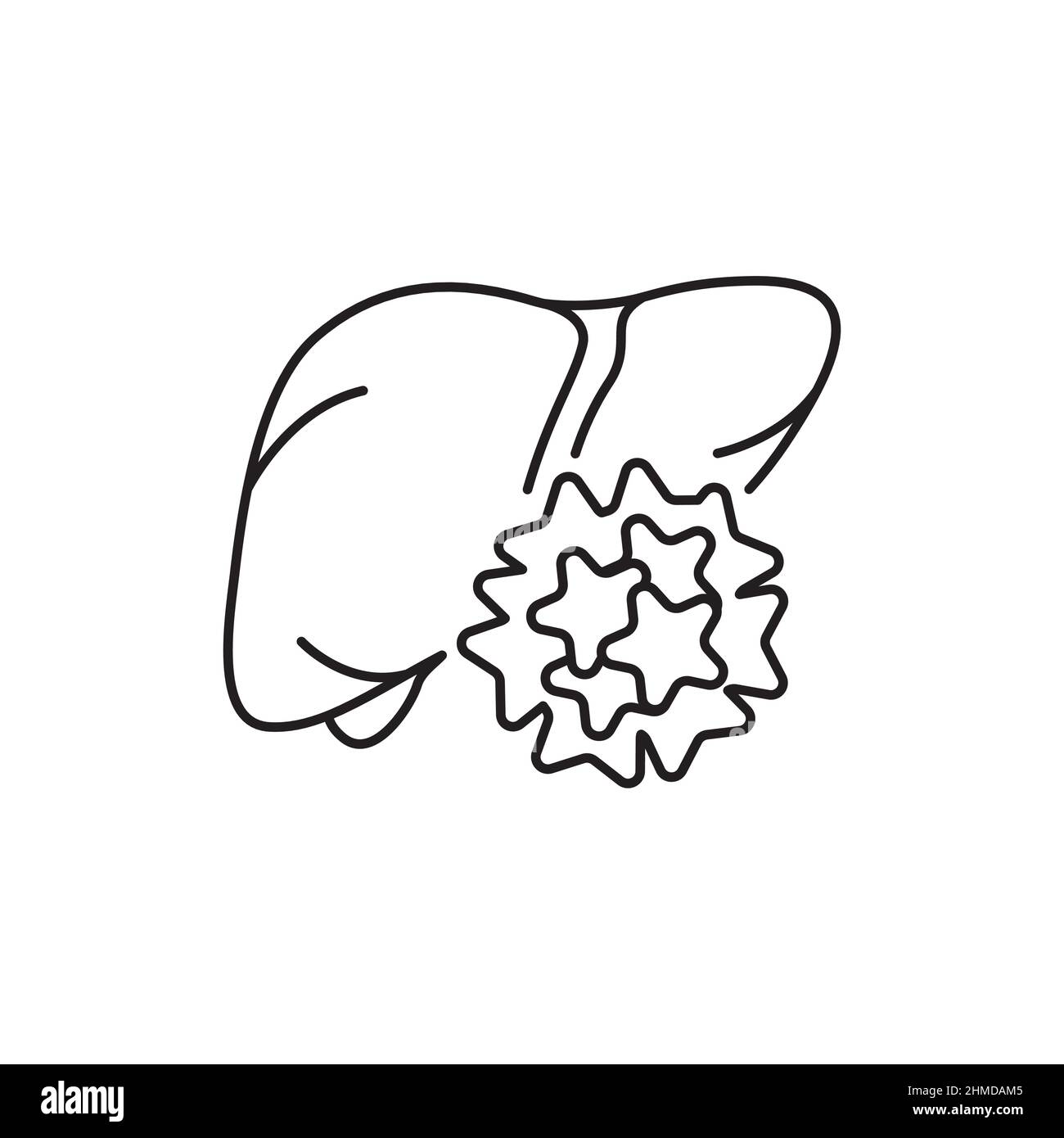 Icône de la ligne de couleur de l'hépatite B. Maladies humaines. Pictogramme pour page Web, application mobile, Promo. Illustration de Vecteur
