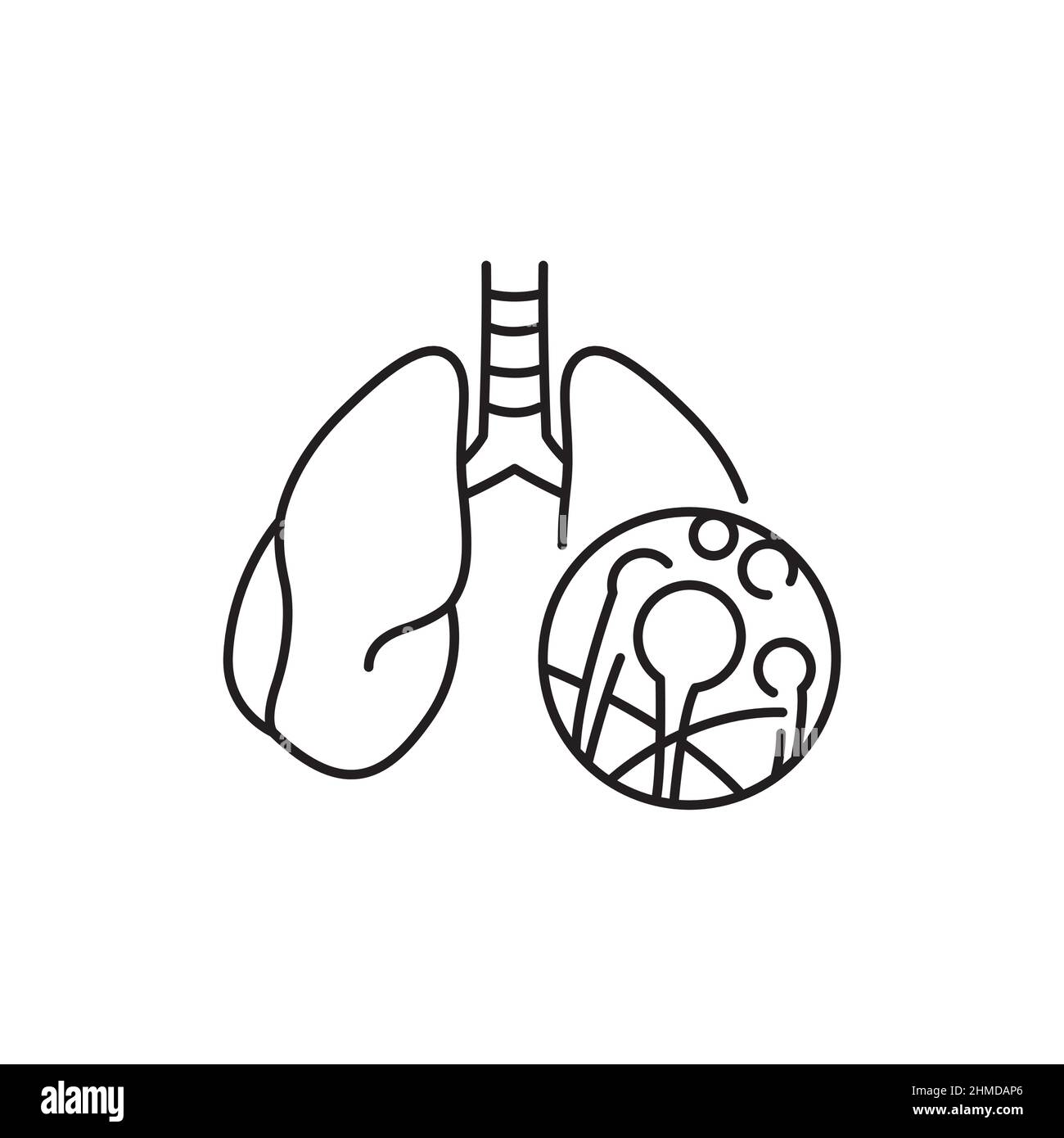 Icône de la ligne de couleur de la mucormycose pulmonaire. Maladies humaines. Pictogramme pour page Web, application mobile, Promo. Illustration de Vecteur