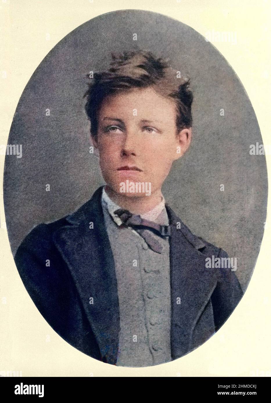 Portrait d'Arthur Rimbaud (1854-1891), poete francais, a l'age de 17 ans,  par Etienne Carjat. Collégié leuration Photo Stock - Alamy