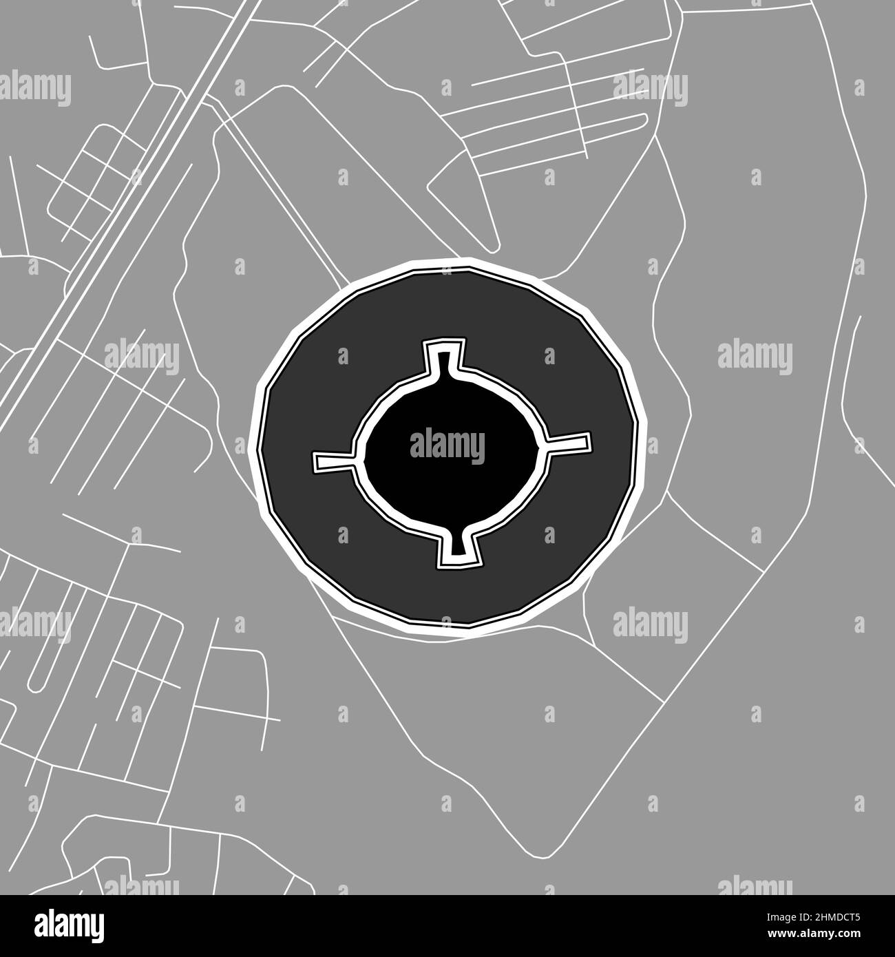 Ahmedabad, stade de baseball MLB, carte vectorielle. La carte du statium de base-ball a été tracée avec des zones blanches et des lignes pour les routes principales, les routes latérales. Illustration de Vecteur