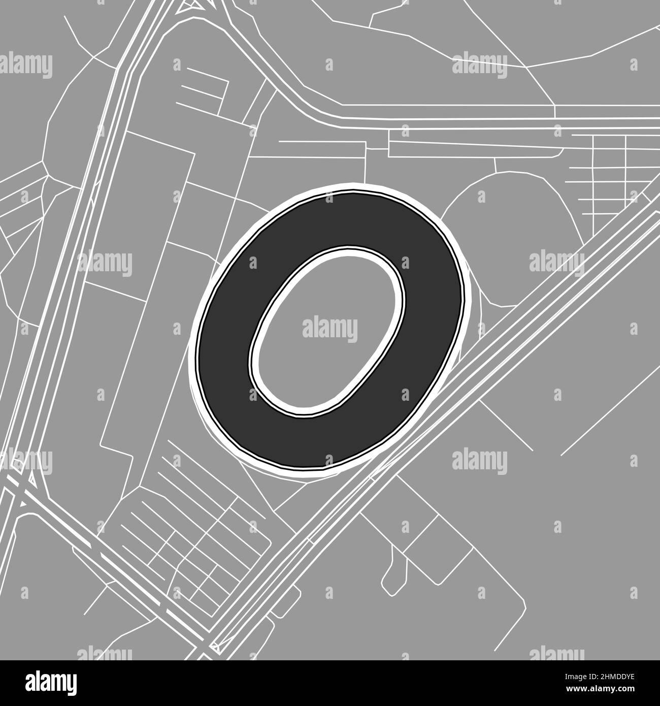 Porto Alegre, stade de baseball MLB, carte vectorielle. La carte du statium de base-ball a été tracée avec des zones blanches et des lignes pour les routes principales, les routes latérales. Illustration de Vecteur