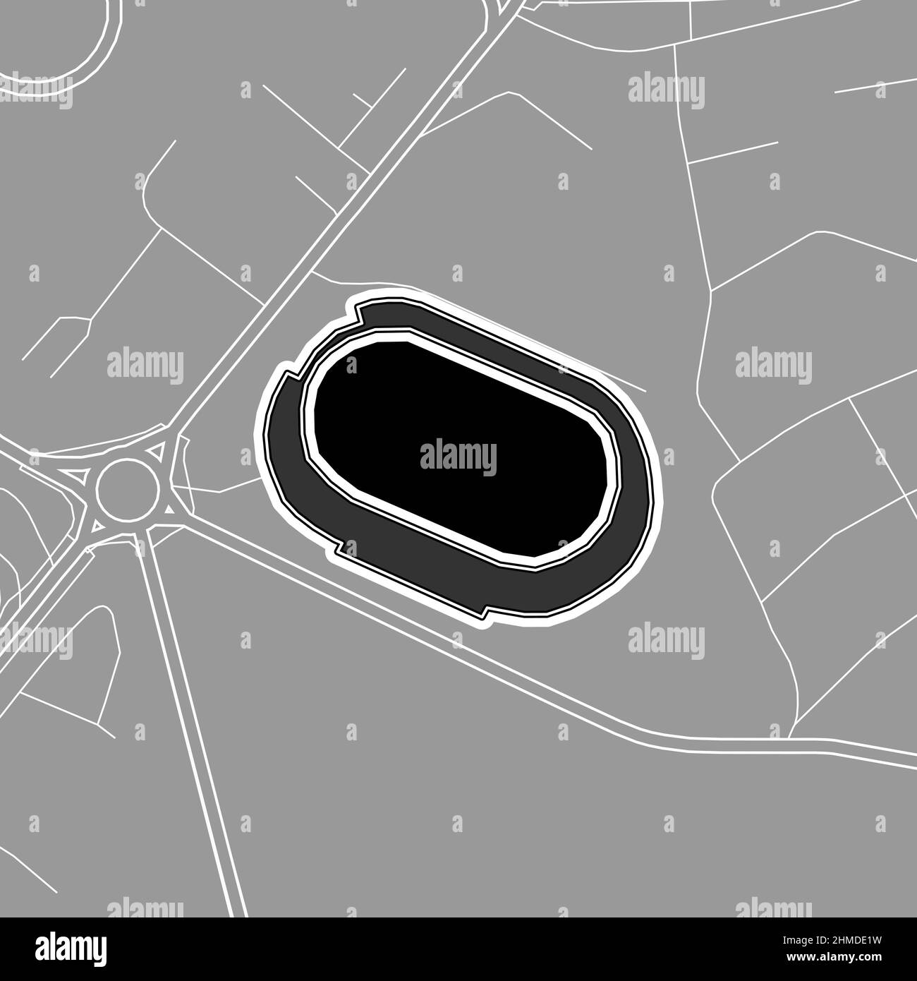 Belgrade, stade de baseball MLB, carte vectorielle. La carte du statium de base-ball a été tracée avec des zones blanches et des lignes pour les routes principales, les routes latérales. Illustration de Vecteur