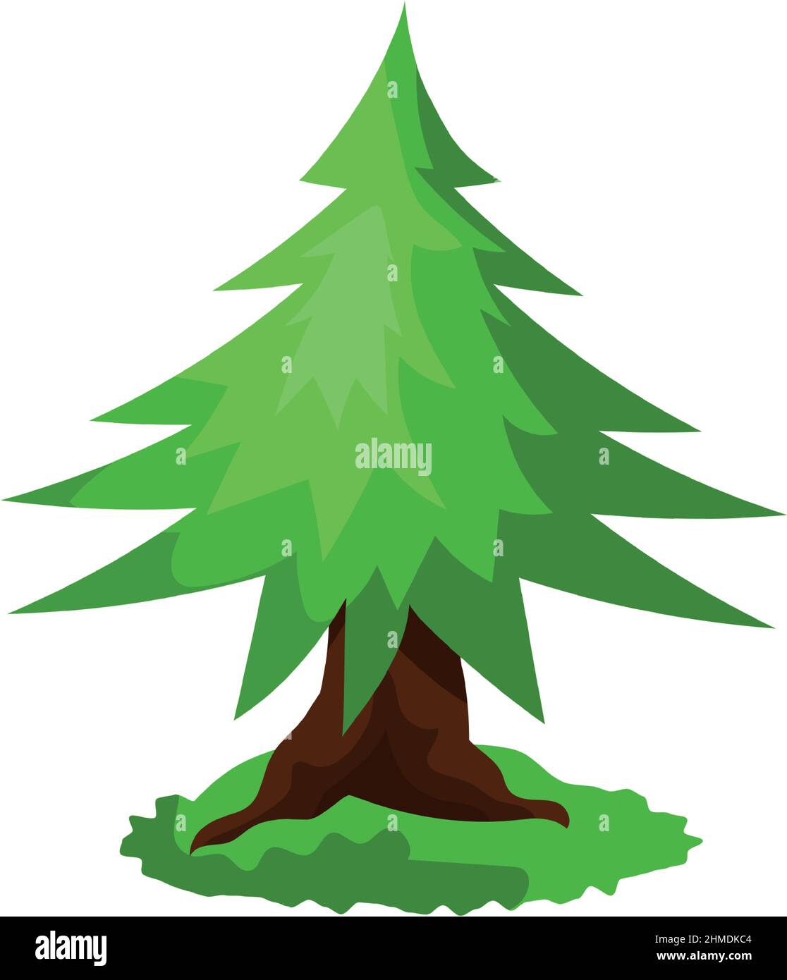 Épinette verte dense et réaliste isolée sur fond blanc - illustration vectorielle Illustration de Vecteur