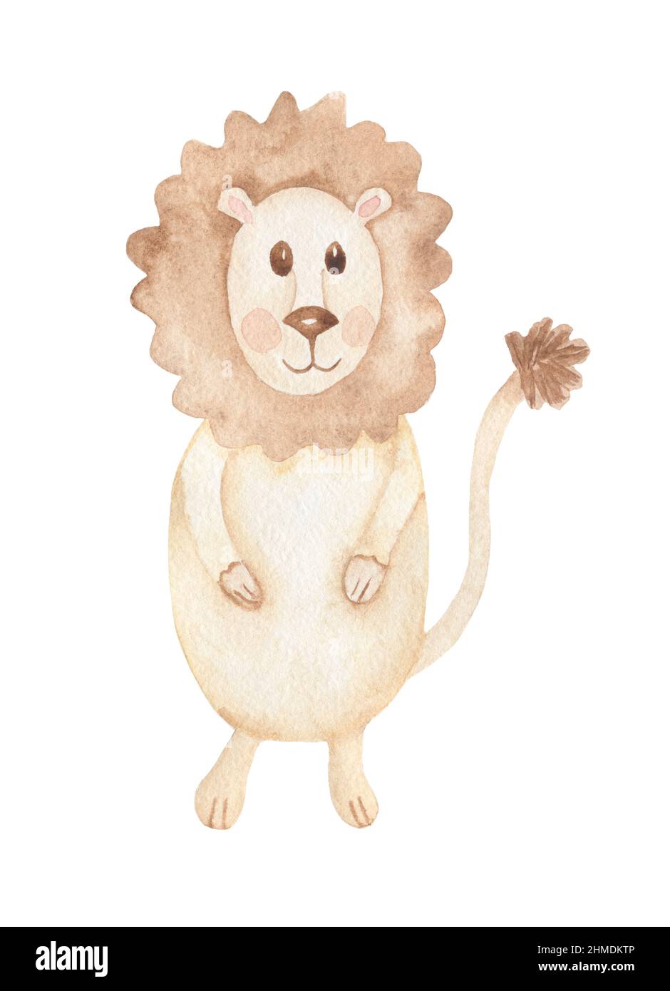 Mignon Boho Animal Clipart, Aquarelle dessin main lion illustration, enfants mur Art, douche bébé, invitation Choldren, album de la clipart, nurser Banque D'Images