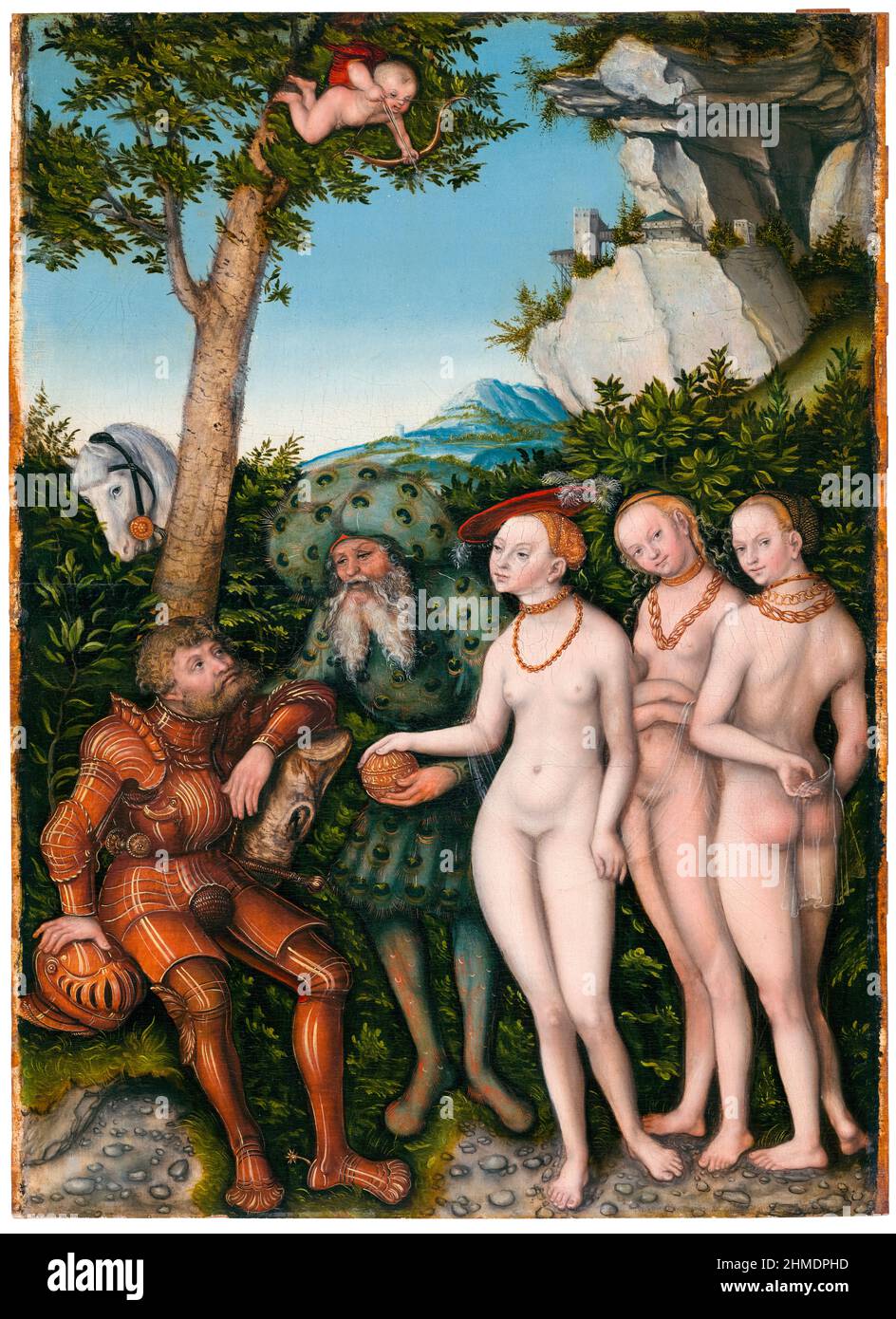 Le jugement de Paris, peinture de Lucas Cranach l'aîné, 1530 Banque D'Images