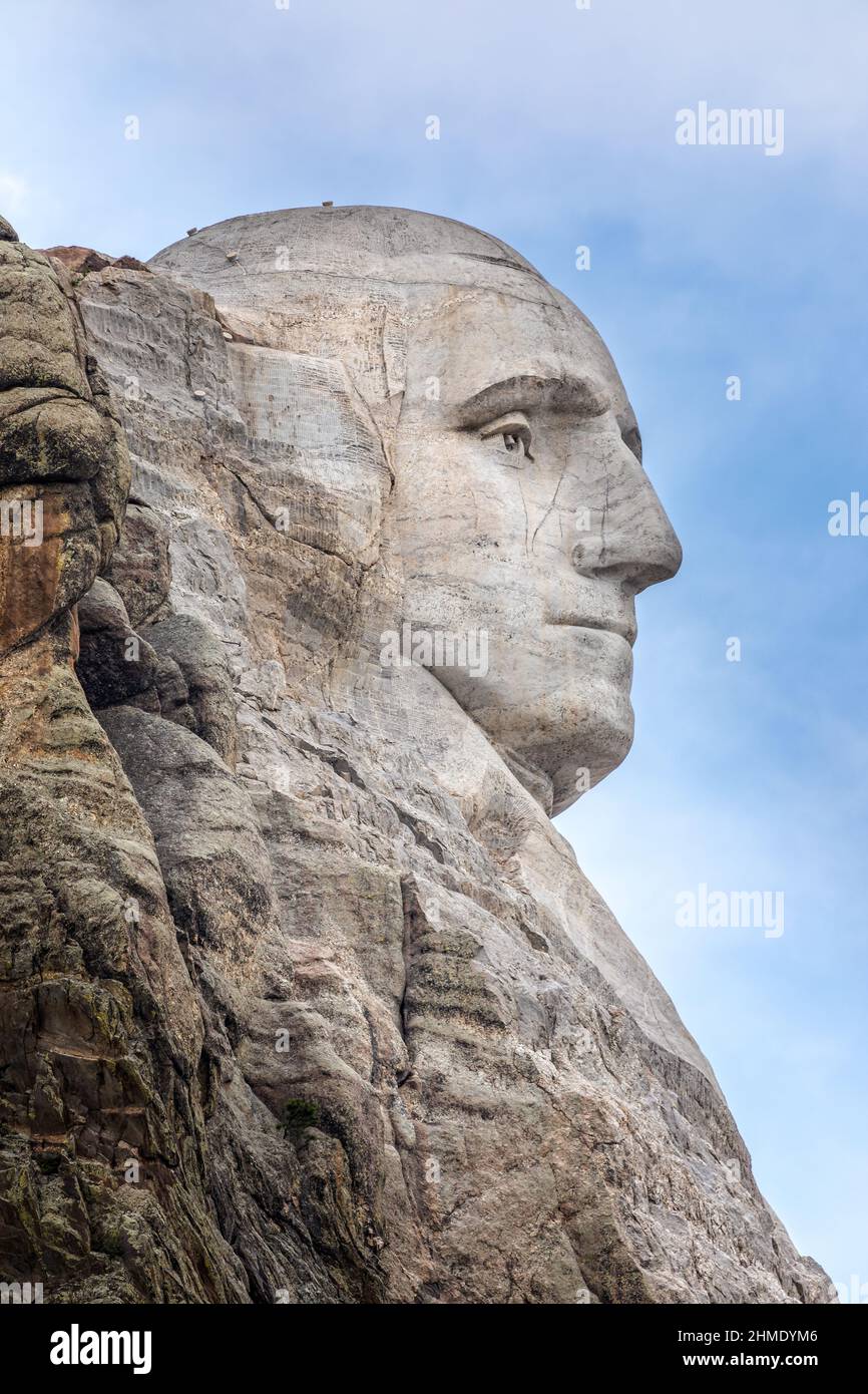 Le profil de George Washington, Mount Rushmore Dakota du Sud Banque D'Images