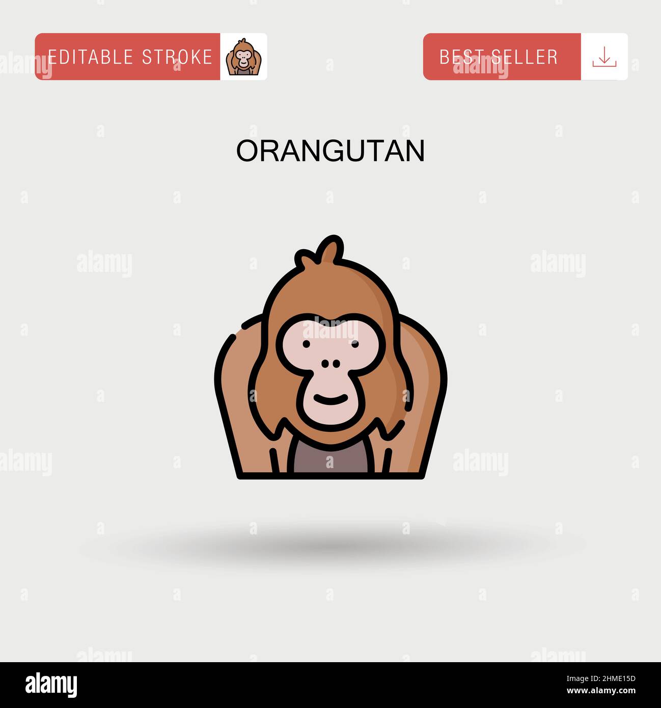 Icône de vecteur simple orangutan. Illustration de Vecteur