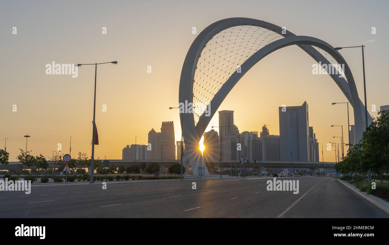 Lusail,Qatar- décembre 25,2021 : magnifique horizon de la ville de Lusail le matin Banque D'Images