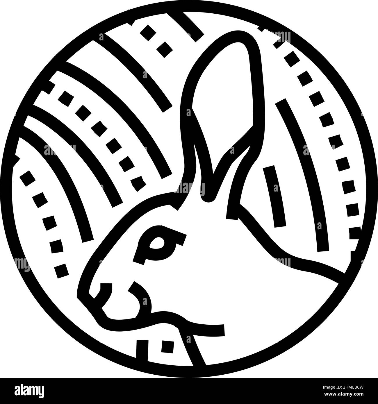 illustration vectorielle de l'icône de la ligne d'horoscope chinois de lapin Illustration de Vecteur