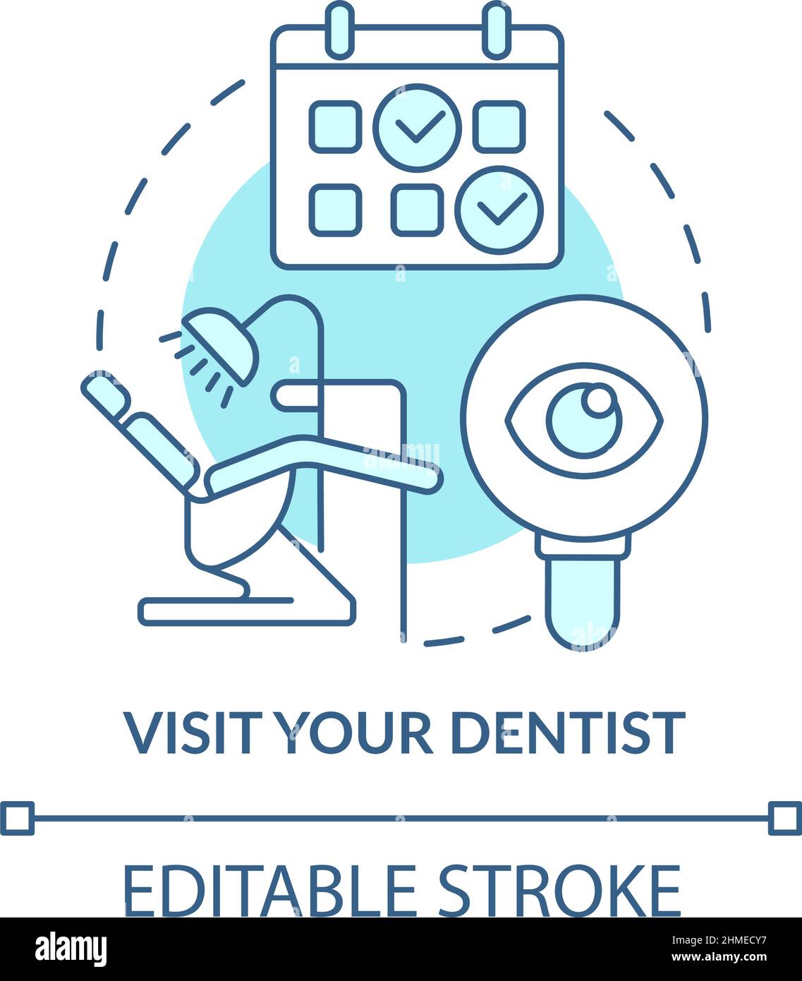 Visitez l'icône du concept turquoise du dentiste Illustration de Vecteur