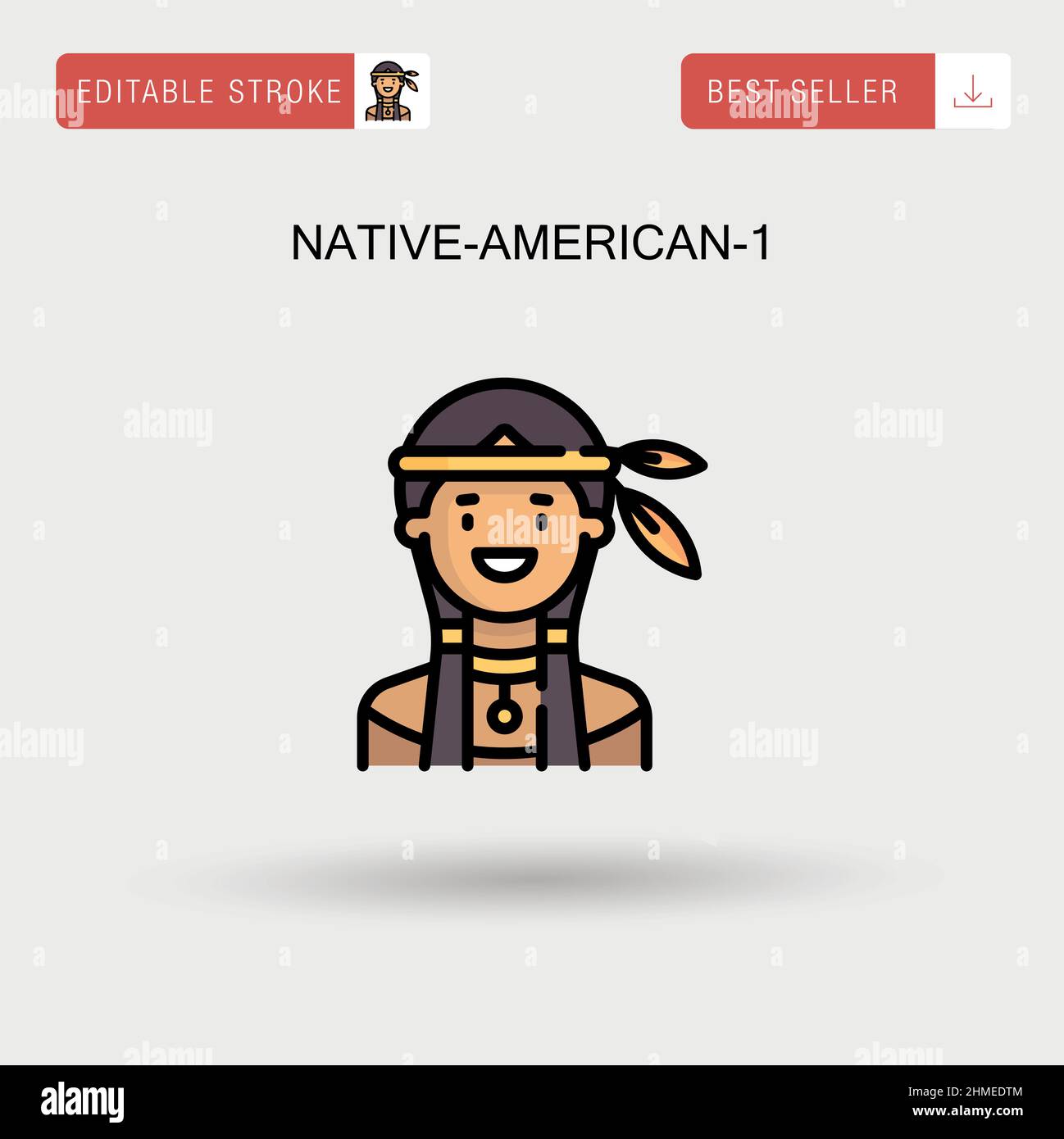 Native-american-1 icône de vecteur simple. Illustration de Vecteur