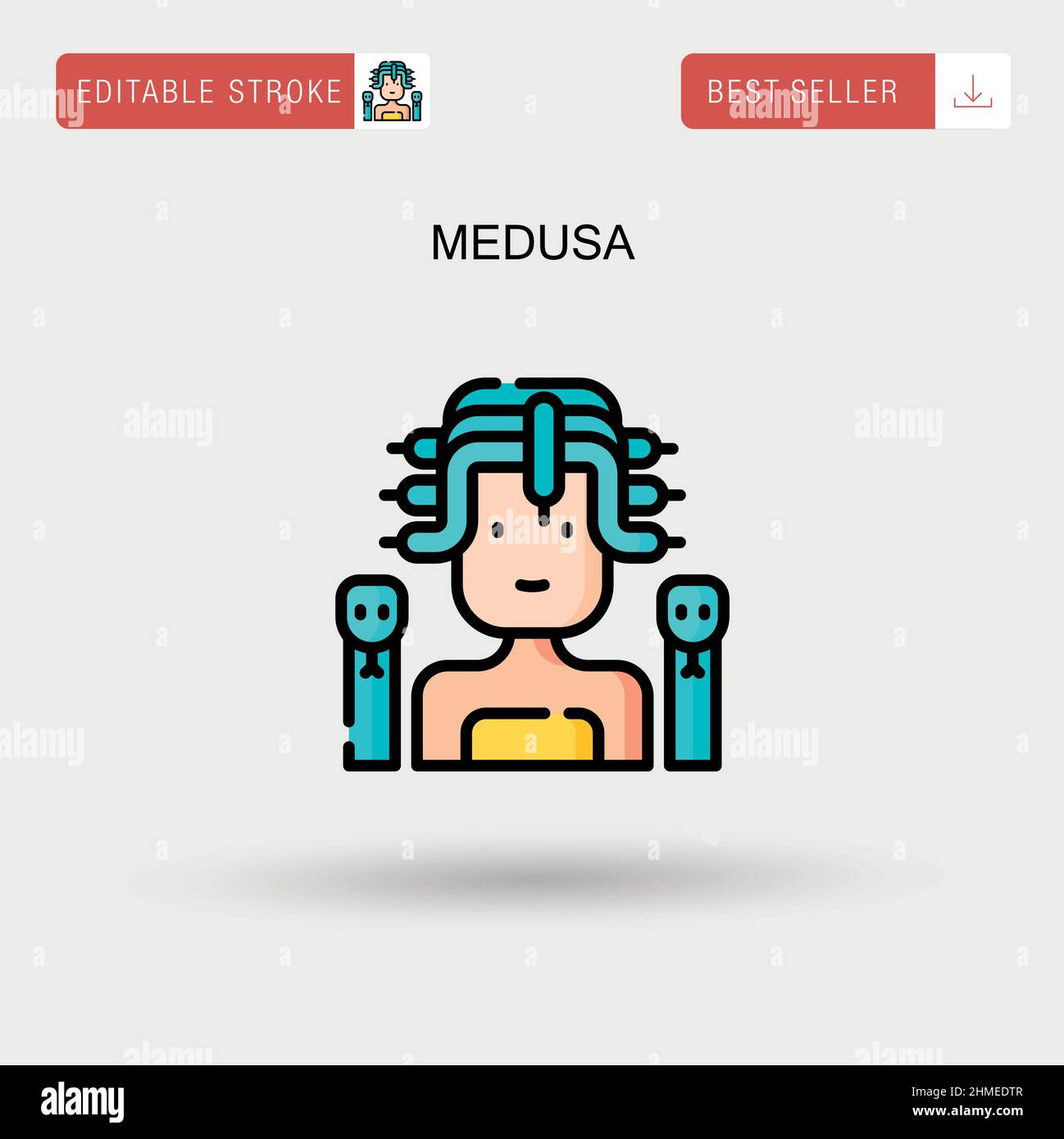 Icône de vecteur simple Medusa. Illustration de Vecteur