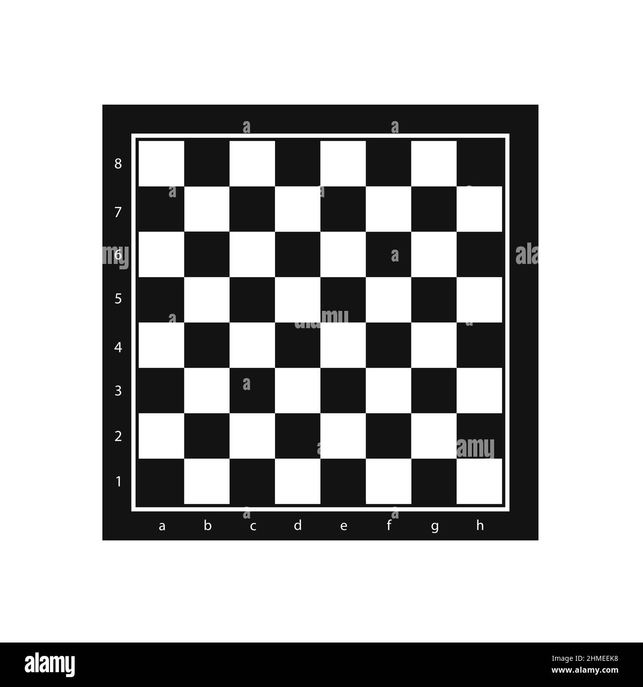 Carte d'échecs simple vecteur noir et blanc - damier Illustration de Vecteur