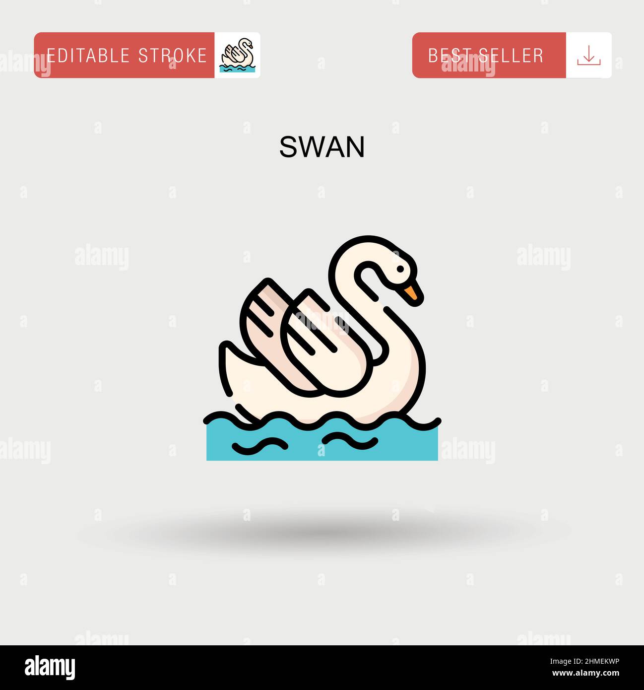 Icône de vecteur simple Swan. Illustration de Vecteur