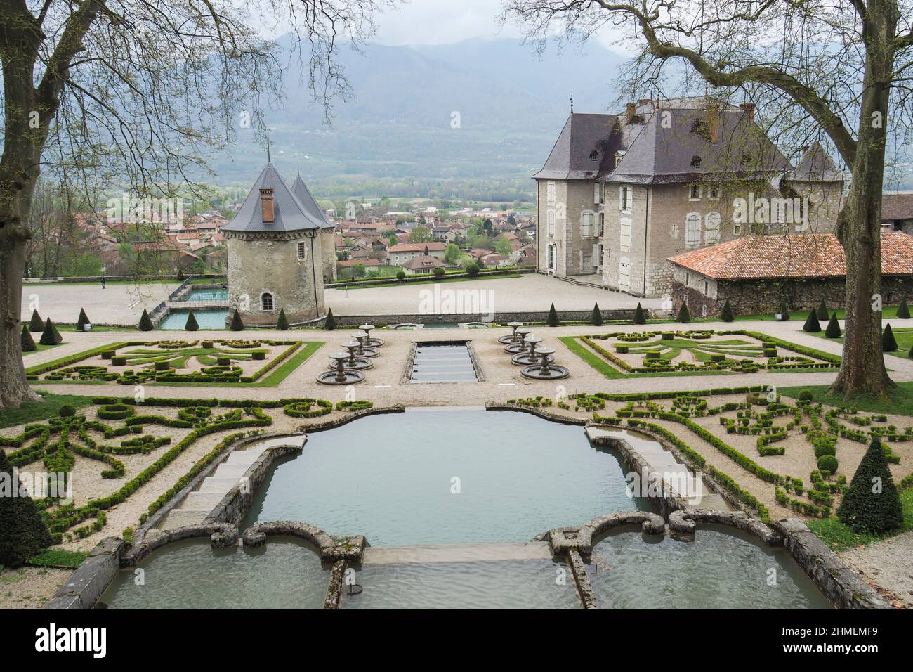 Château et jardins de Touvet, Isère, Rhône Alpes Auvergne, France, Europe Banque D'Images