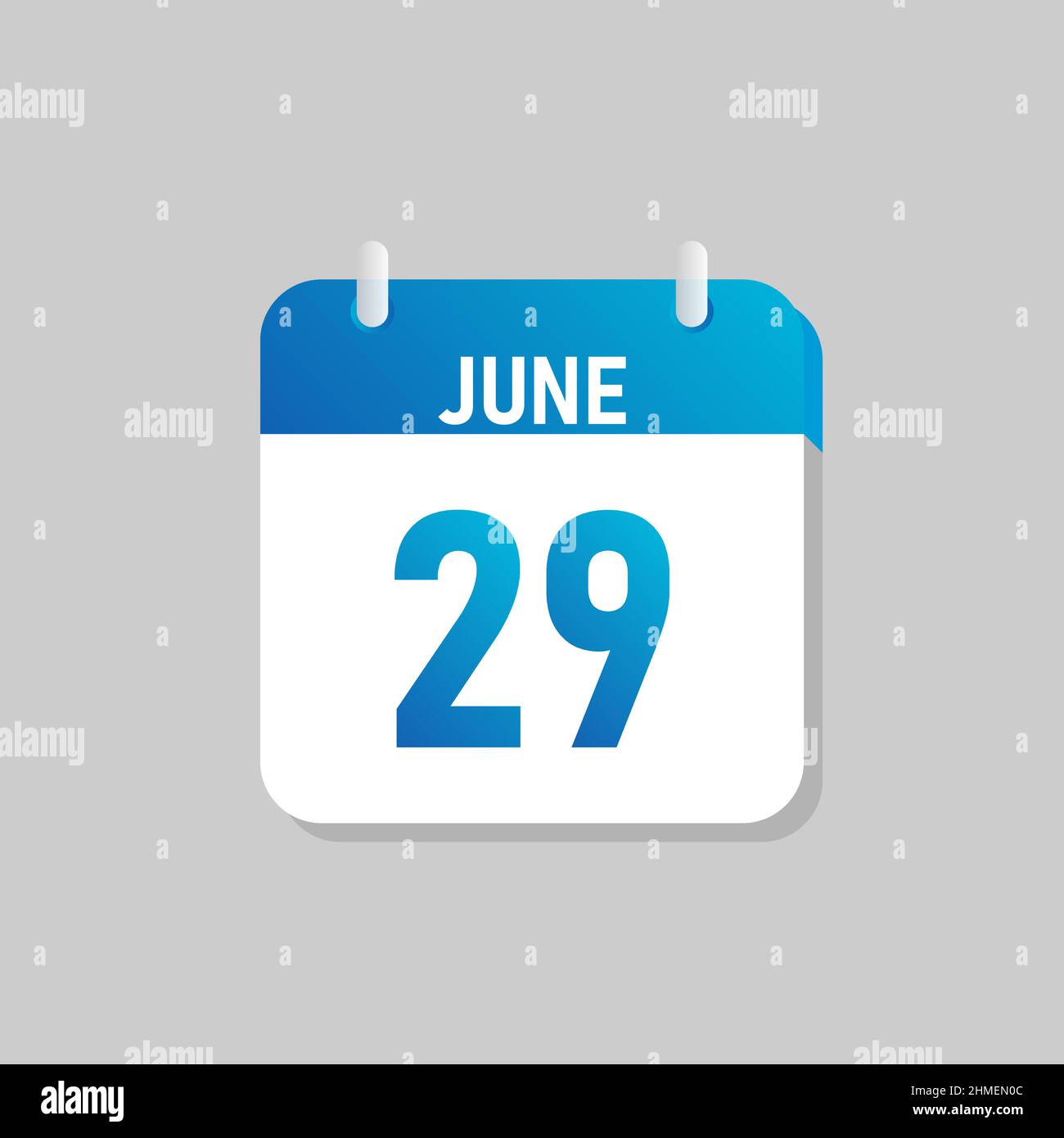 Icône de calendrier quotidien blanche de juin dans un style Flat Design. Illustration de vecteur isolé facile à éditer. Illustration de Vecteur