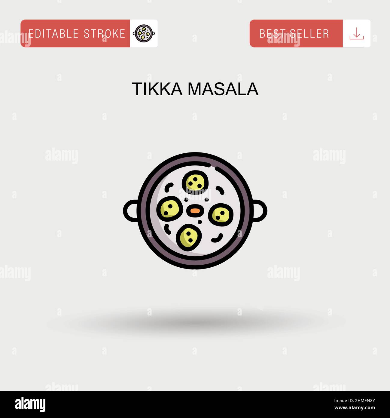 Icône de vecteur simple Tikka masala. Illustration de Vecteur