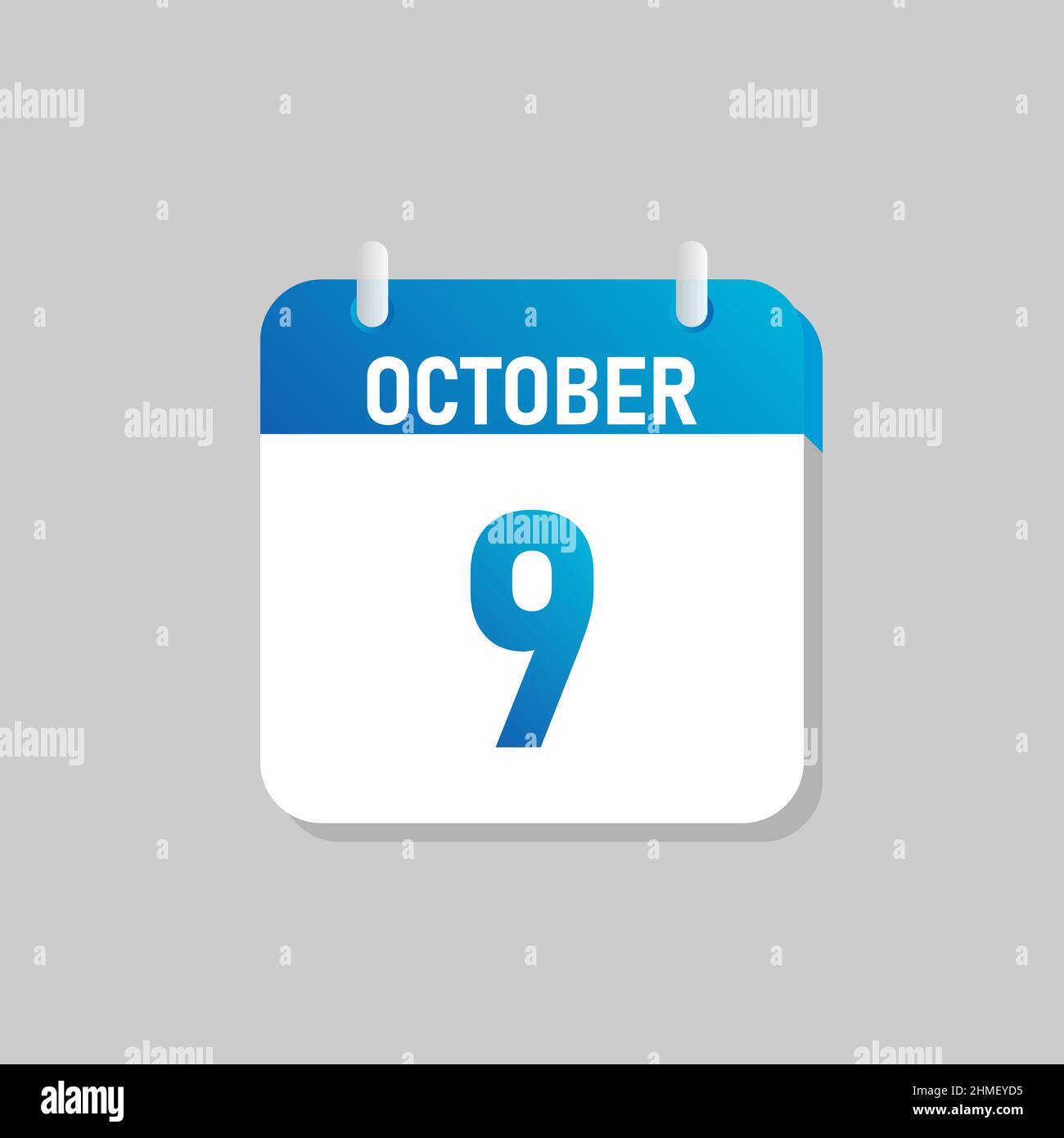 Icône de calendrier quotidien blanche octobre dans un style Flat Design. Illustration de vecteur isolé facile à éditer. Illustration de Vecteur