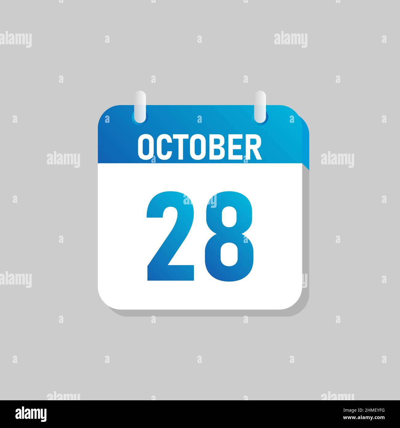 Icône de calendrier quotidien blanche octobre dans un style Flat Design. Illustration de vecteur isolé facile à éditer. Illustration de Vecteur