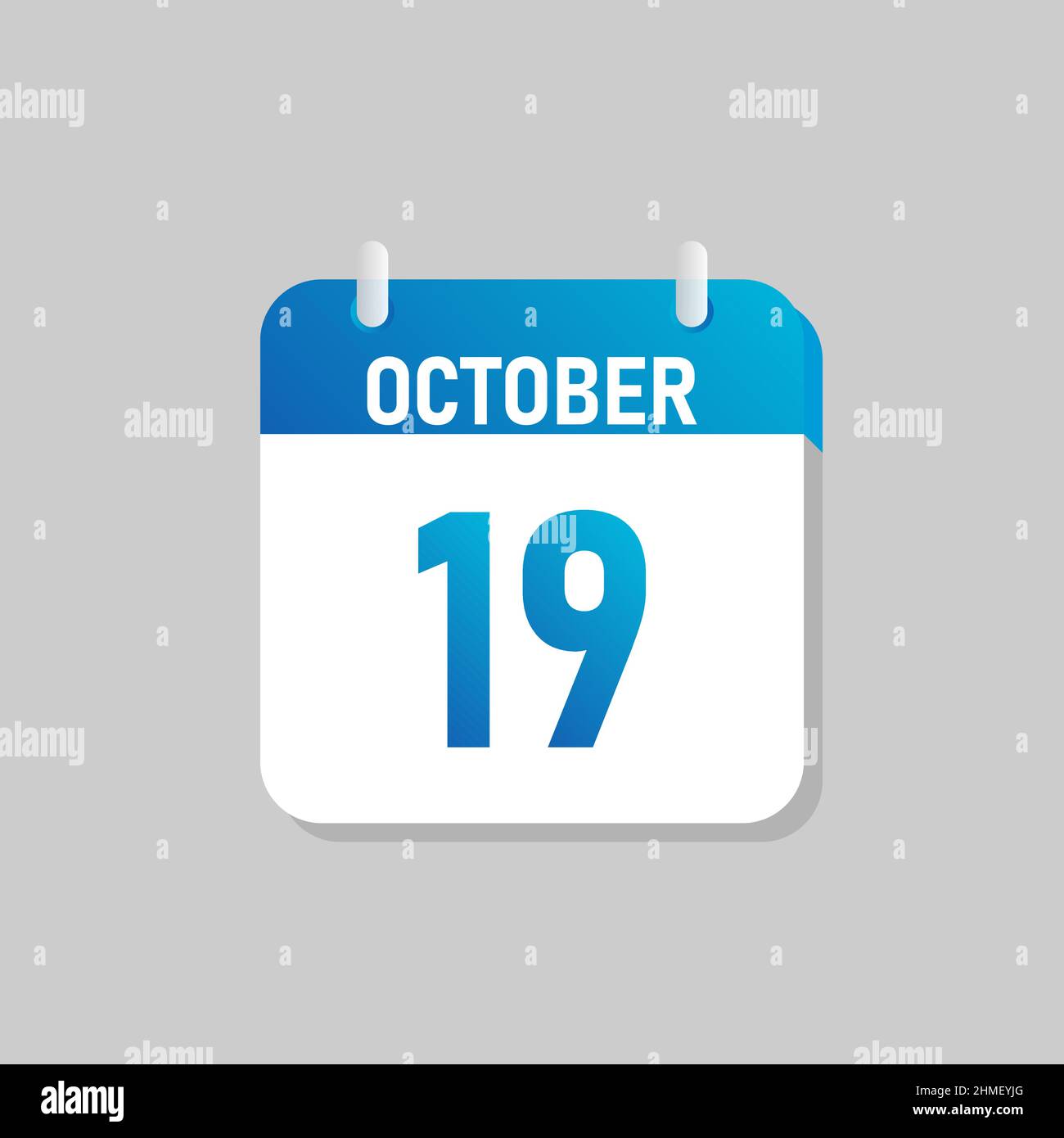 Icône de calendrier quotidien blanche octobre dans un style Flat Design. Illustration de vecteur isolé facile à éditer. Illustration de Vecteur