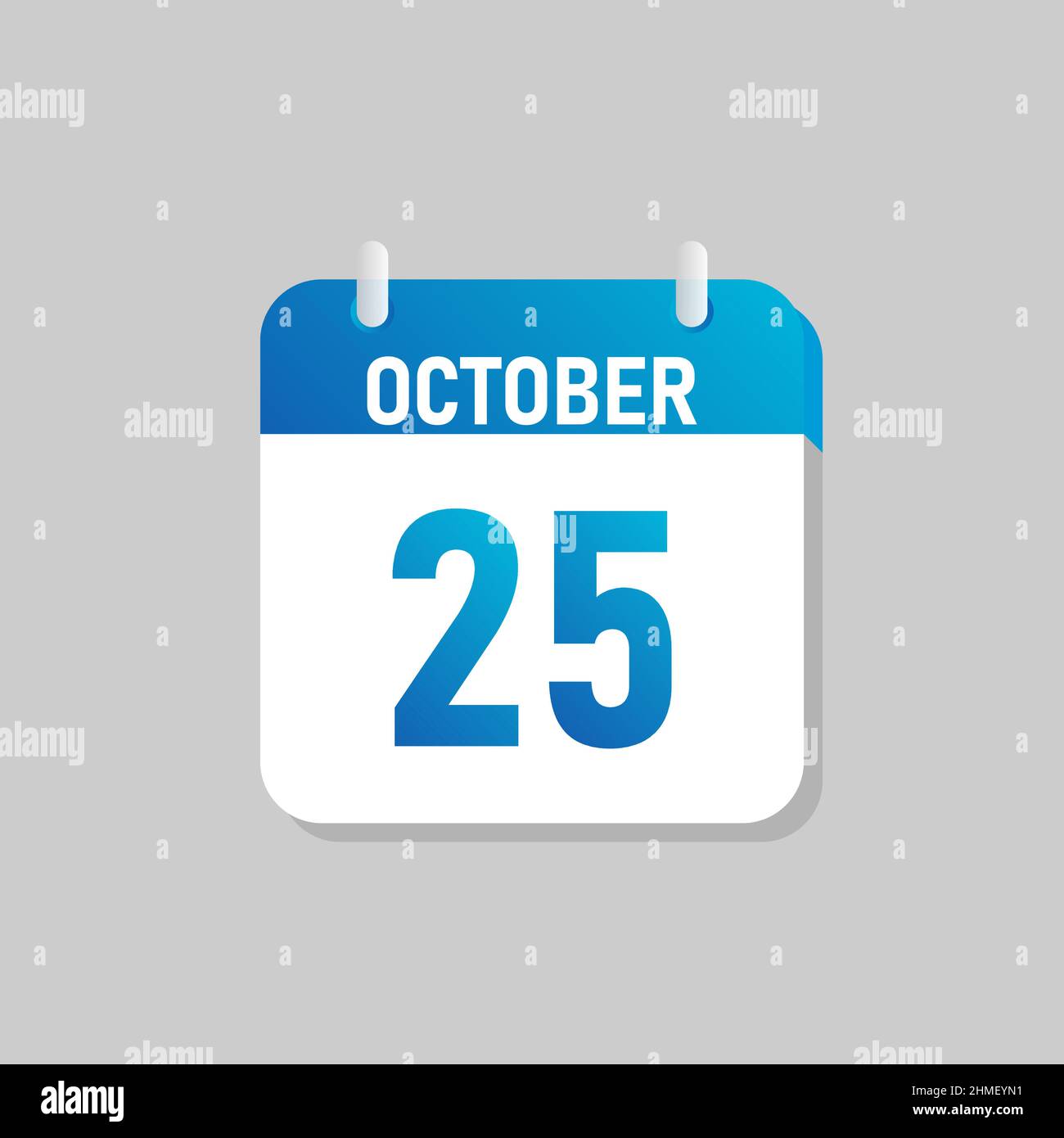Icône de calendrier quotidien blanche octobre dans un style Flat Design. Illustration de vecteur isolé facile à éditer. Illustration de Vecteur