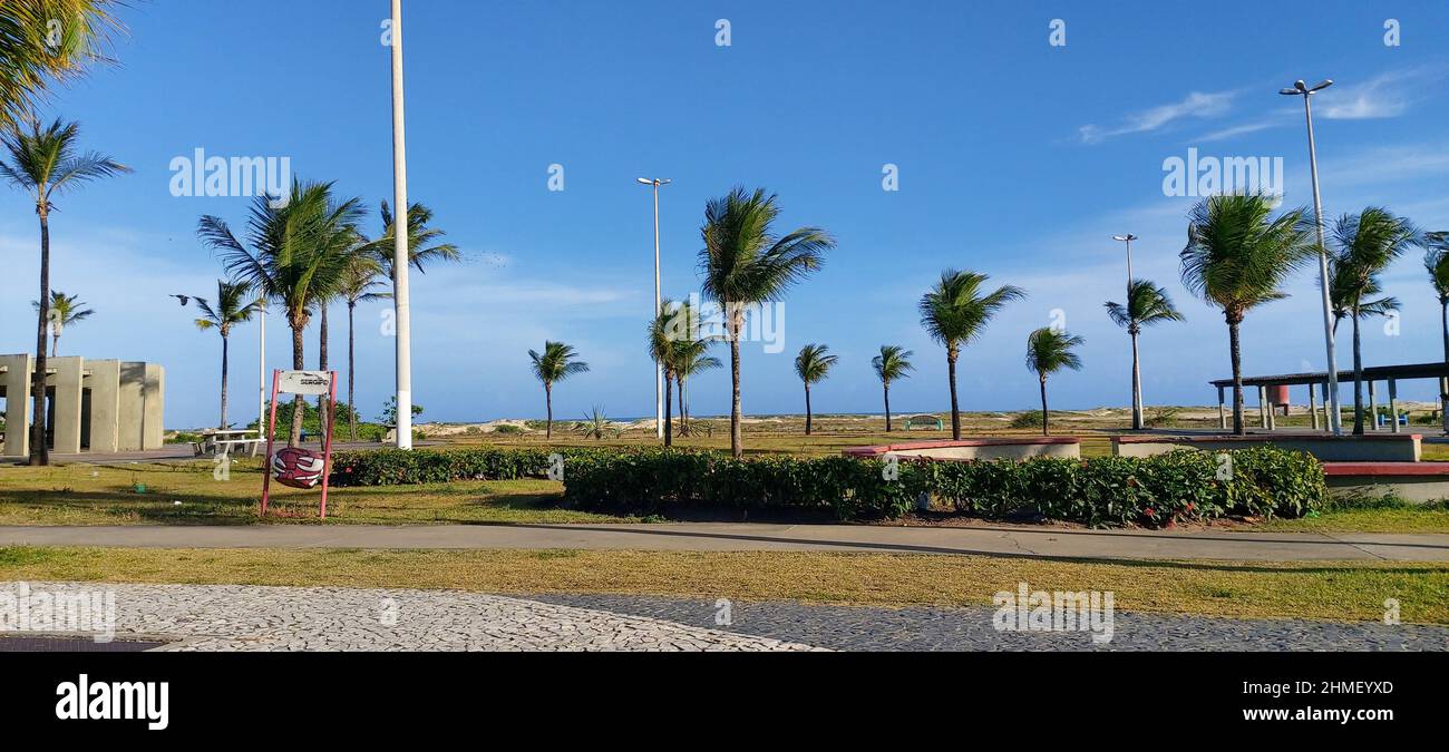 Plage, Orla do Atalaia, Aracaju, Sergipe, Brésil Banque D'Images