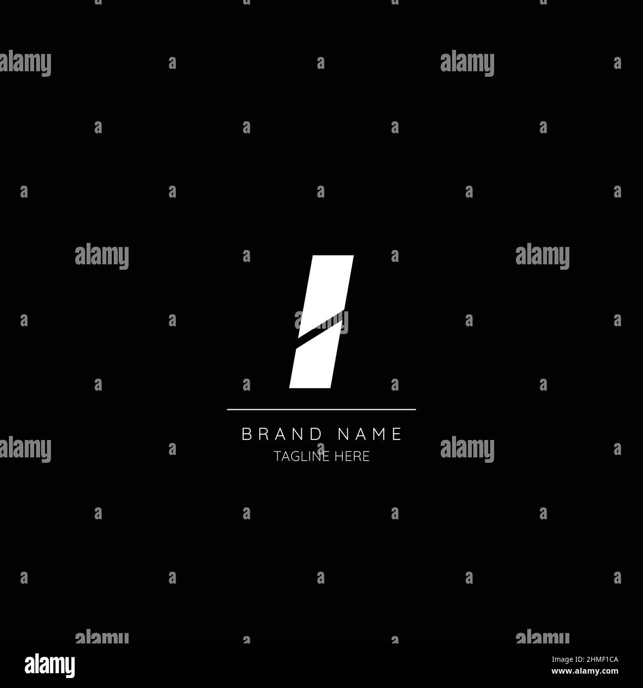 Style minimaliste blanc et noir couleur lettre I initiale basé logo. Illustration de Vecteur