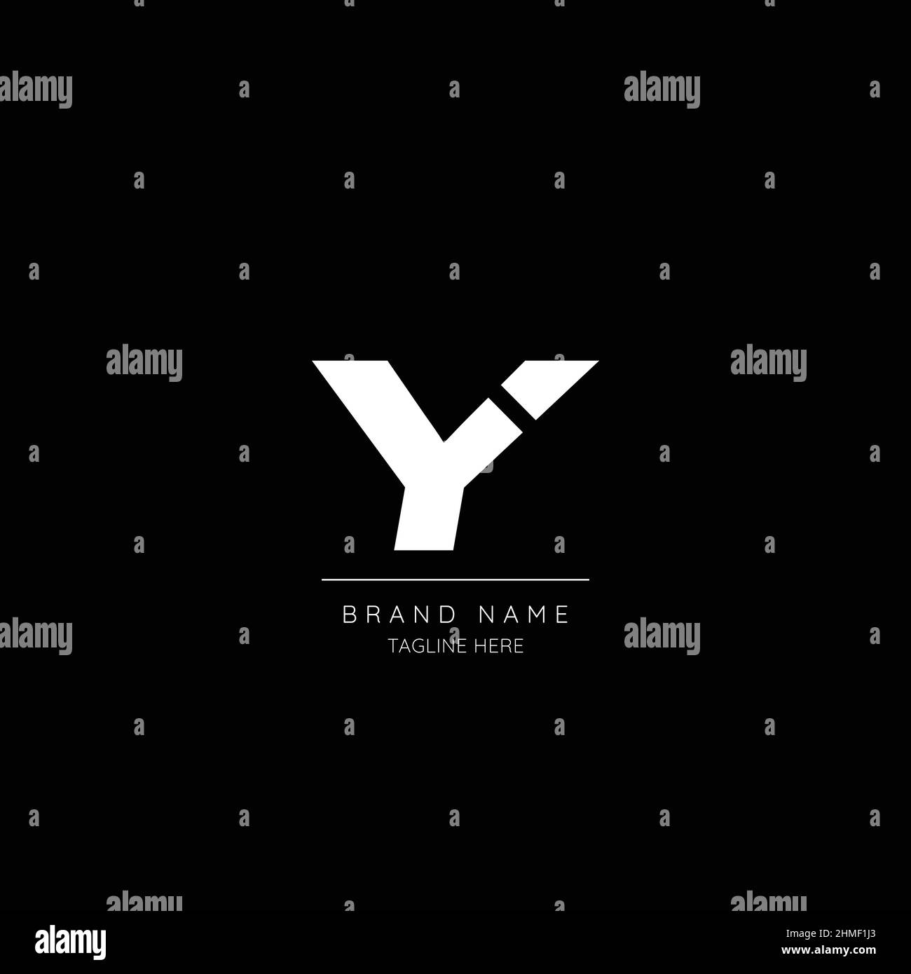 Style minimaliste blanc et noir lettre y logo initial. Illustration de Vecteur