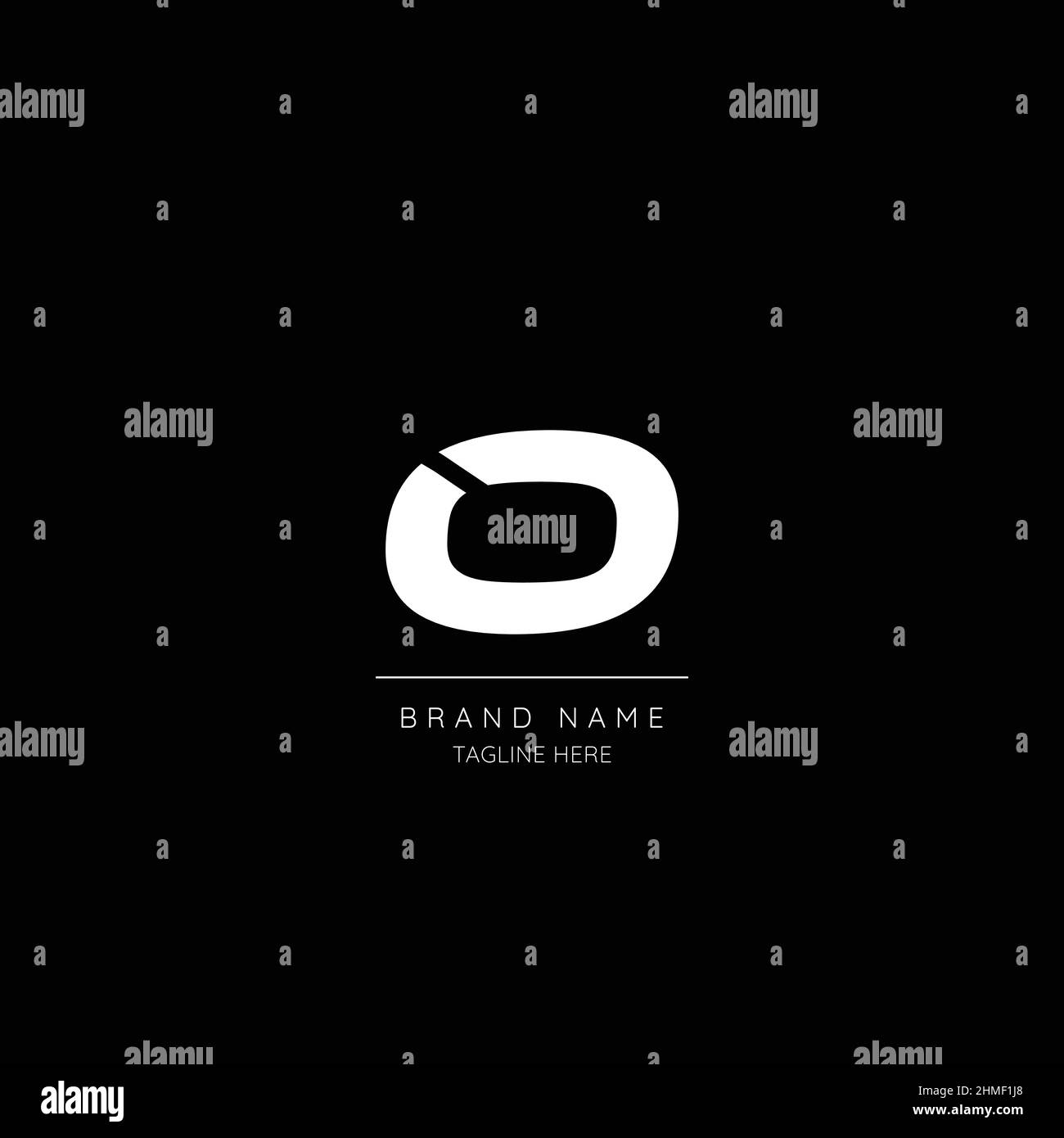 Style minimaliste blanc et noir lettre O logo initial. Illustration de Vecteur