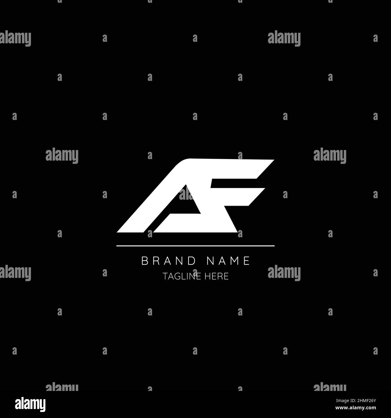 Style minimaliste blanc et noir lettre AF logo initial. Illustration de Vecteur