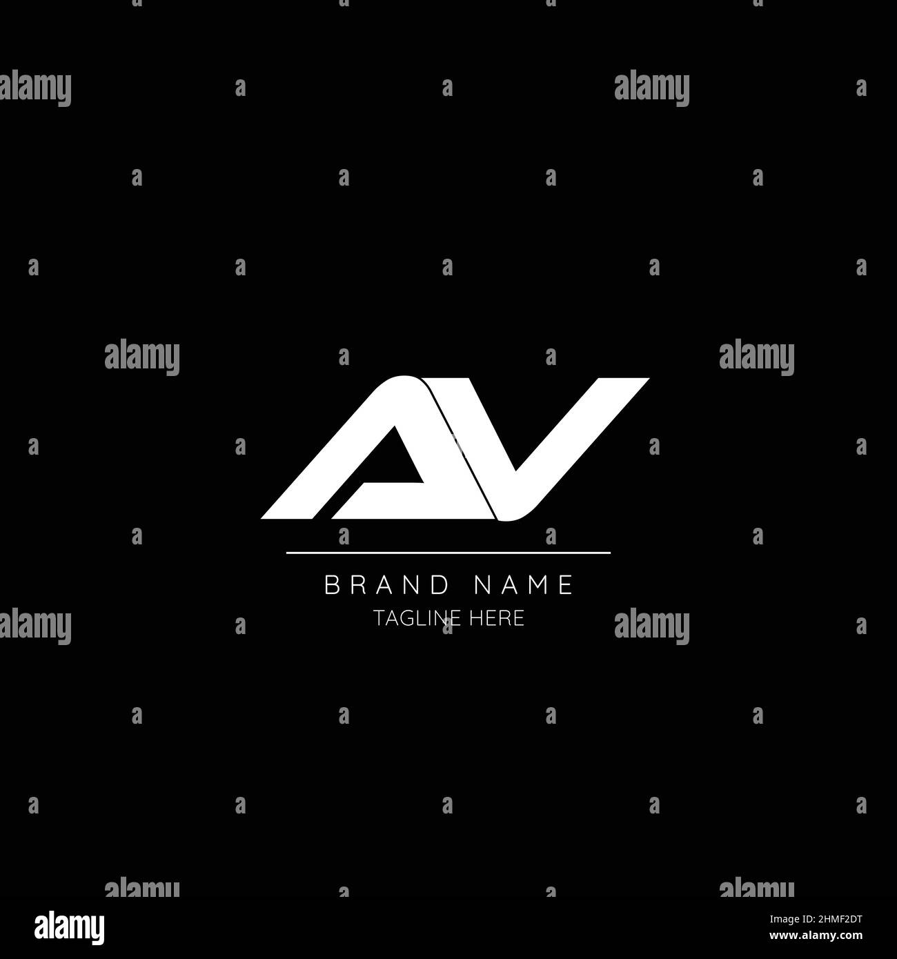Style minimaliste blanc et noir lettre AV logo initial. Illustration de Vecteur