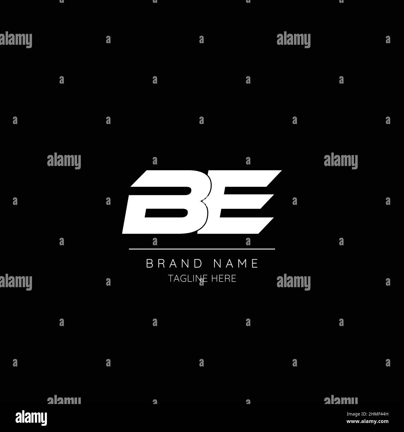 Icône de style minimal en noir et blanc LETTRE DE couleur ÊTRE le logo initial basé. Illustration de Vecteur