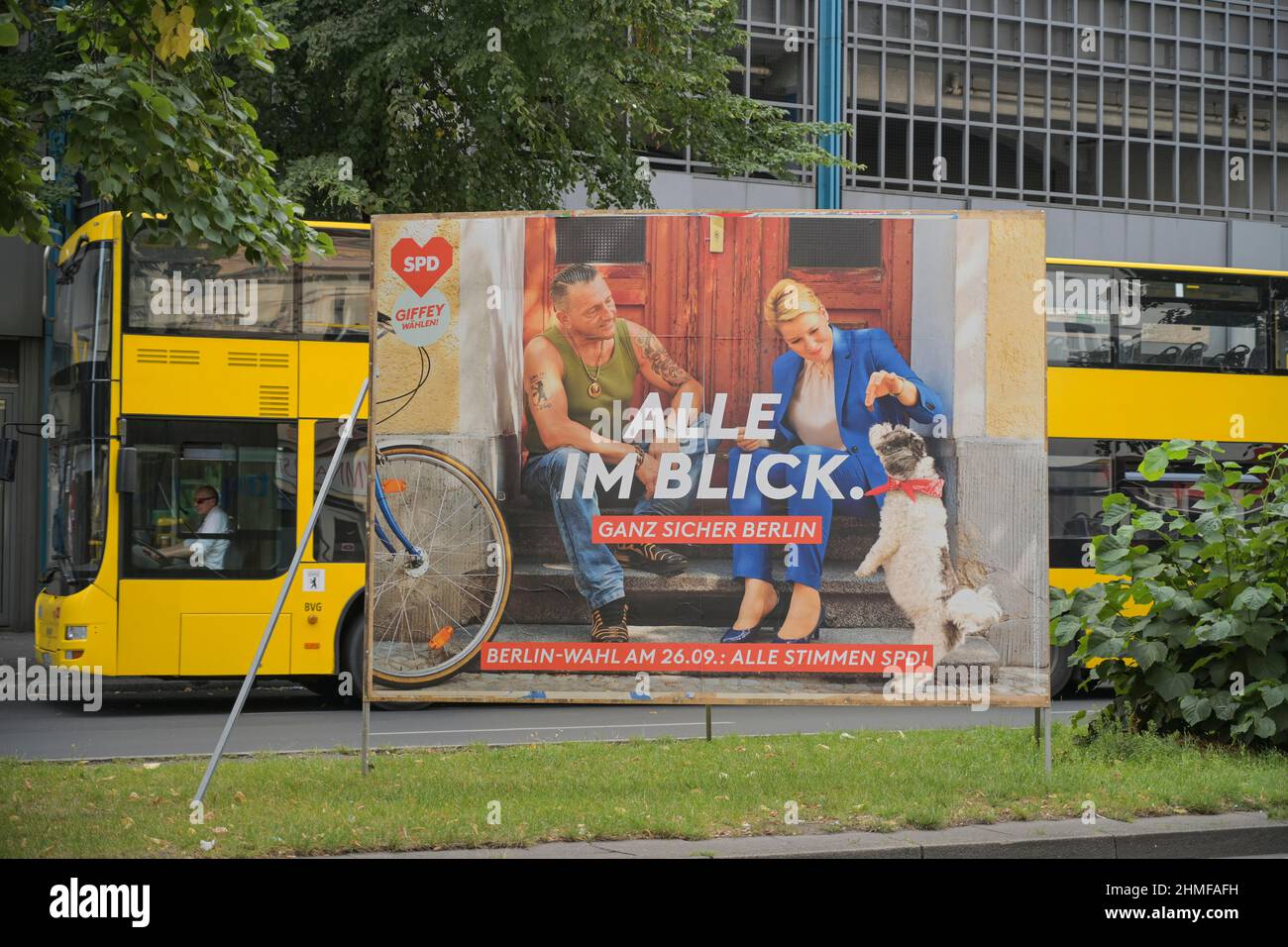 Affiche électorale, Franziska Giffey, SPD, Berlin, Allemagne Banque D'Images