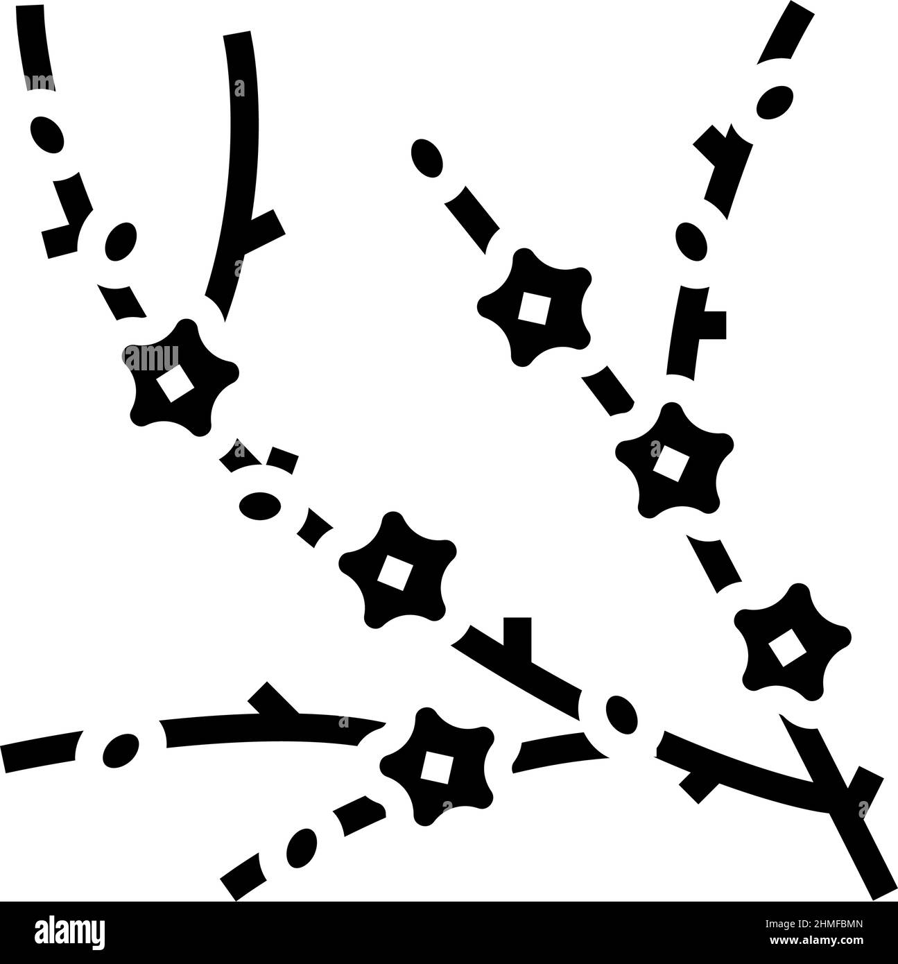 illustration vectorielle de l'icône de glyphe de branche d'arbre de prune Illustration de Vecteur