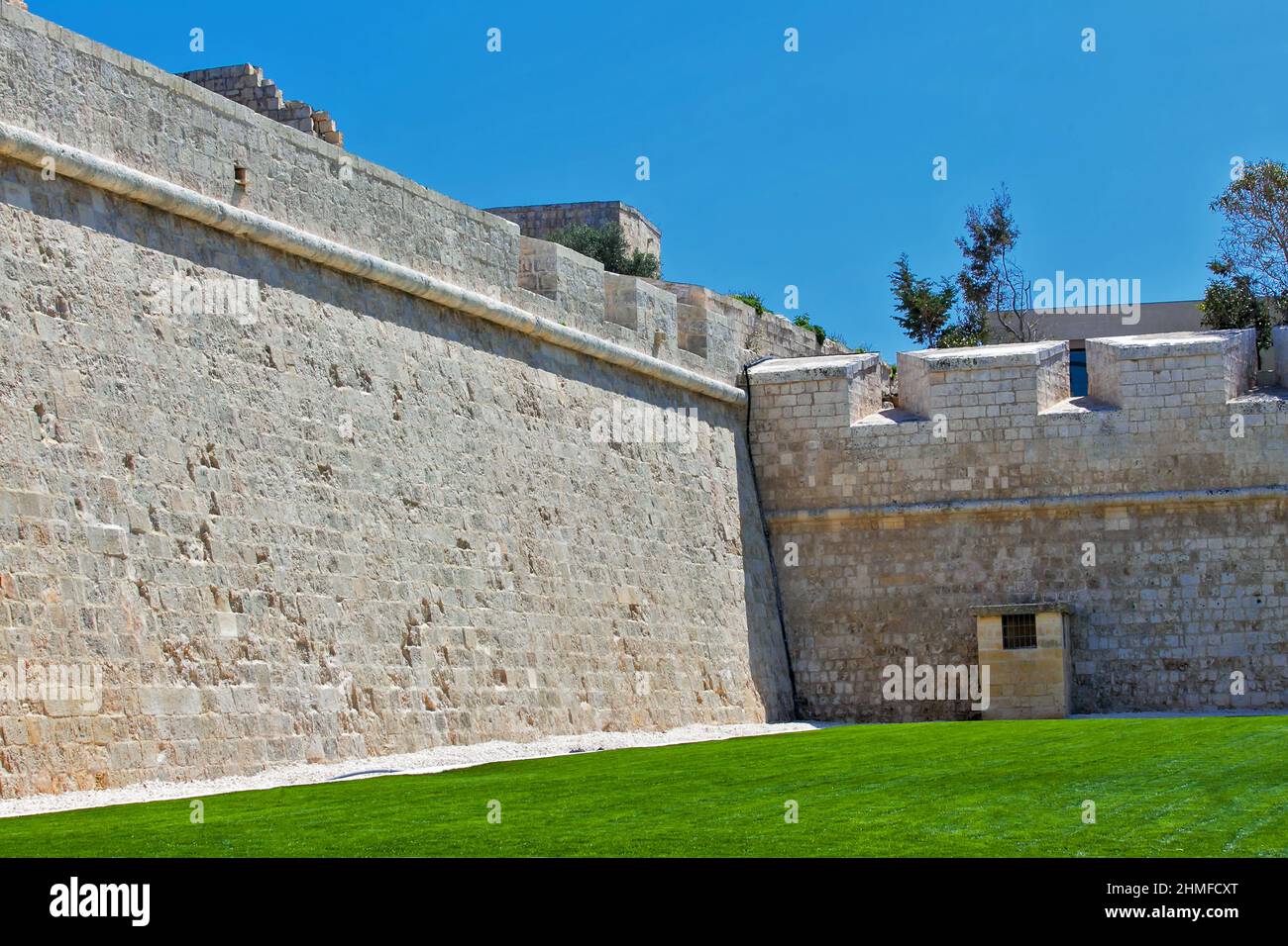 Bastions de Mdina au fossé de Mdina à Malte Banque D'Images
