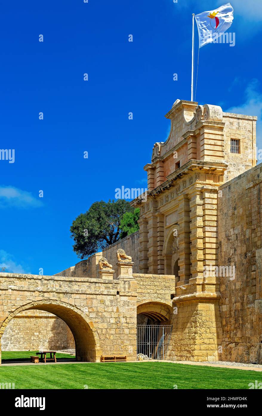 La porte d'entrée Majestic de Mdina à Malte Banque D'Images