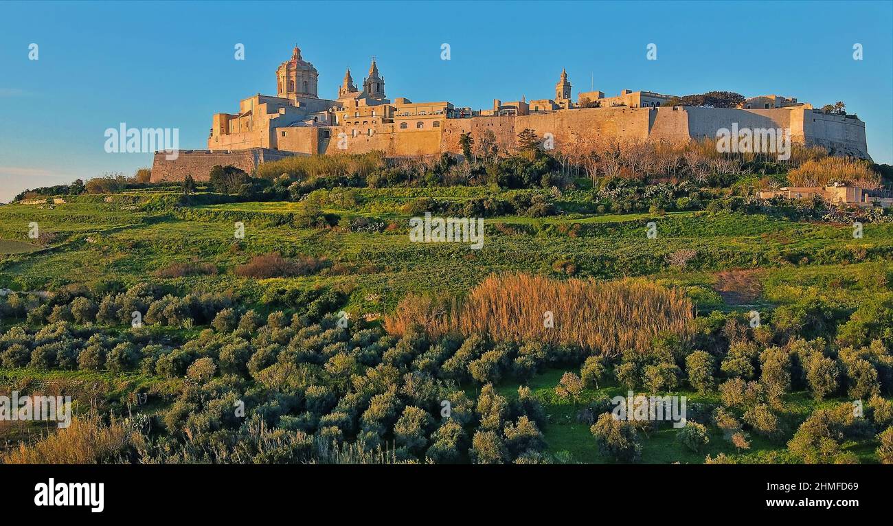 La ville fortifiée de Mdina à Malte Banque D'Images