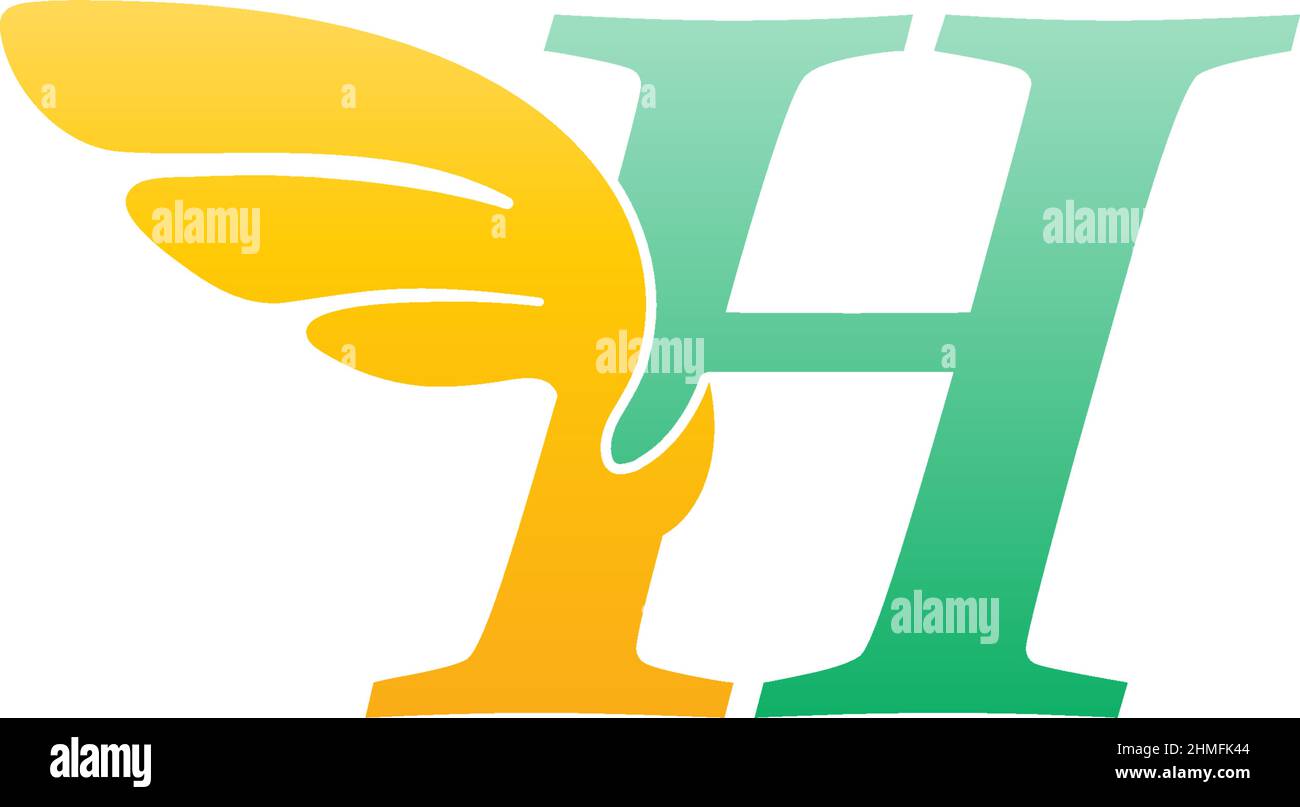 Illustration de l'icône du logo lettre H avec vecteur d'ailes Illustration de Vecteur