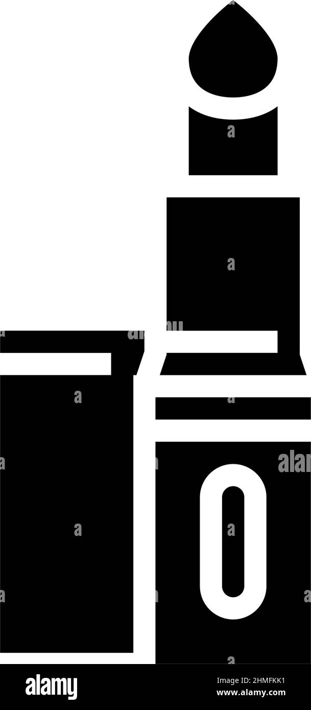 illustration vectorielle d'icône de glyphe d'accessoire de cosmétologie de rouge à lèvres Illustration de Vecteur