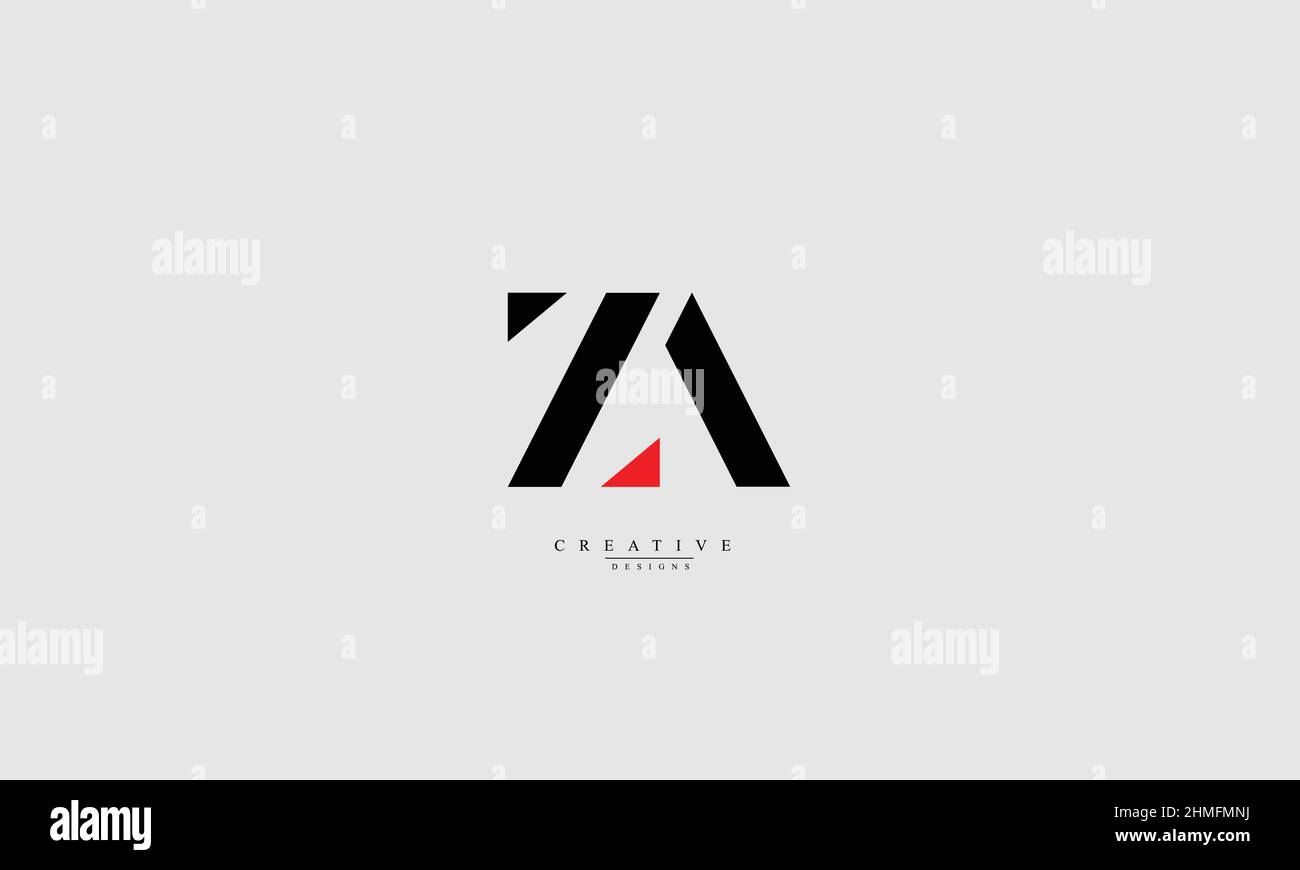 Lettres de l'alphabet initiales Monogram logo ZA AZ Z A Illustration de Vecteur