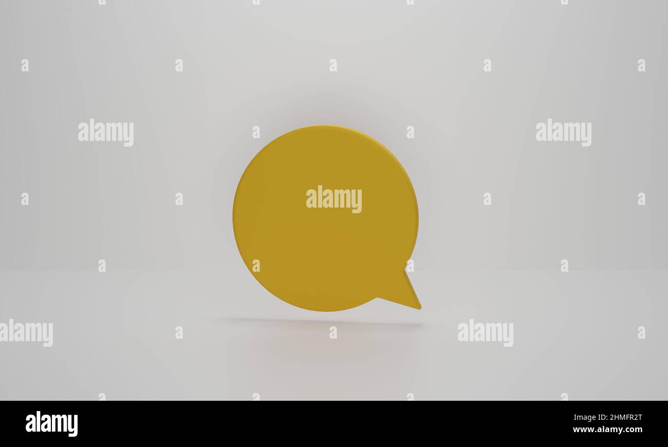 Les icônes de bulle de discussion ou les bulles de parole sont des symboles sur fond blanc. Concept de chat, de communication ou de dialogue. 3d illustration du rendu. Banque D'Images